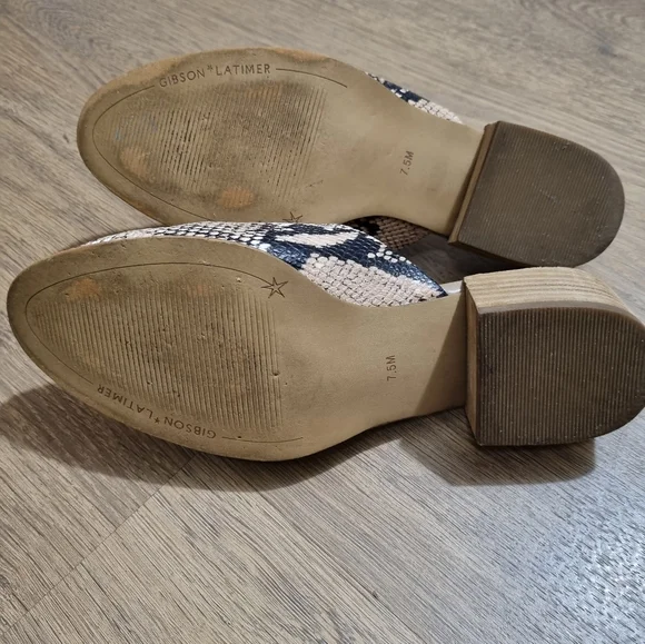 Gibson Latimer women's snake print pointed toe mules shoes Size 7.5 - Picture 7 of 9